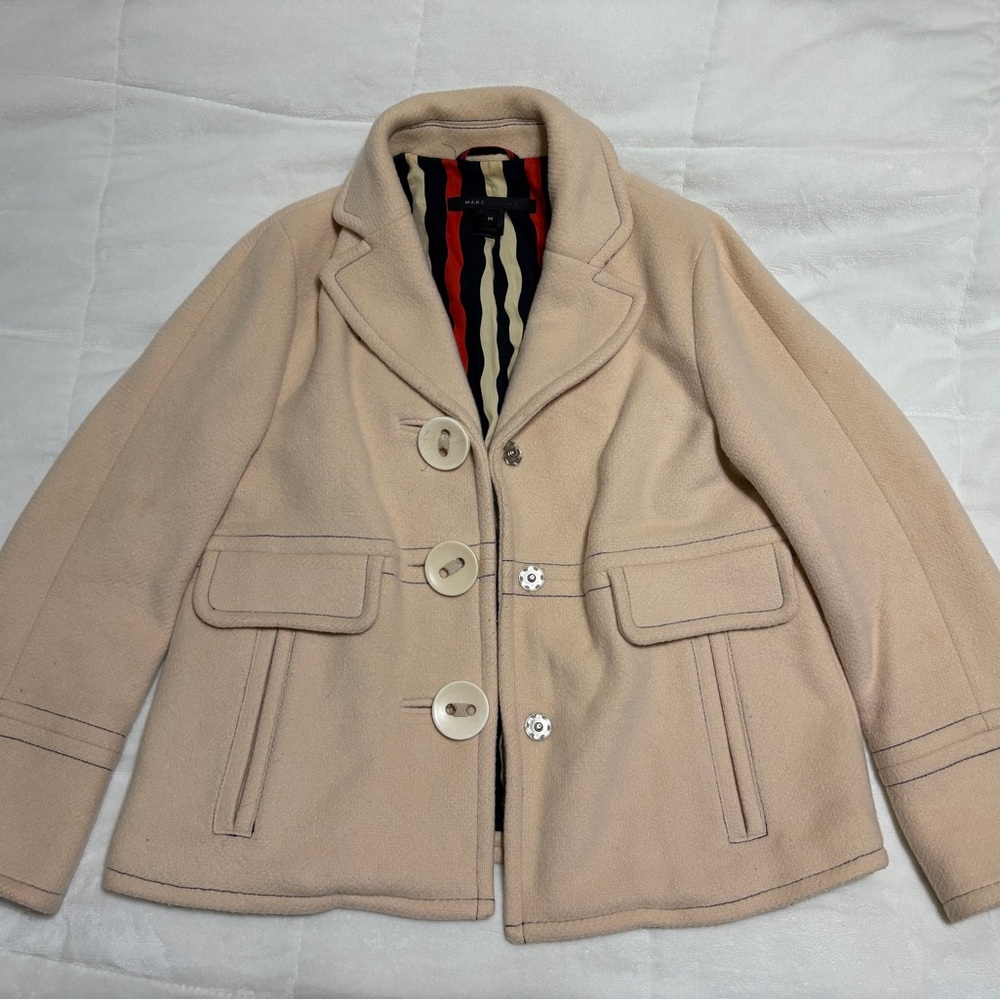 Marc Jacobs wool coat size medium peach/beige
